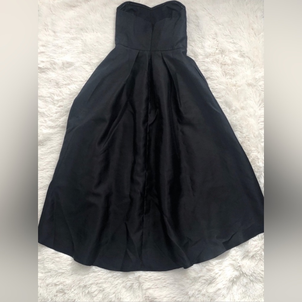 Alfred Sung Black Satin Twill High Low Ballgown 12